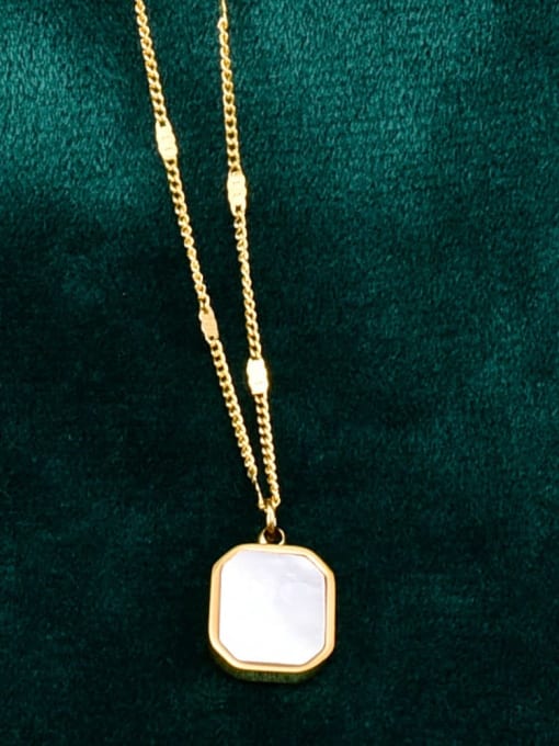 A TEEM Titanium Shell Hexagon Minimalist Necklace 1