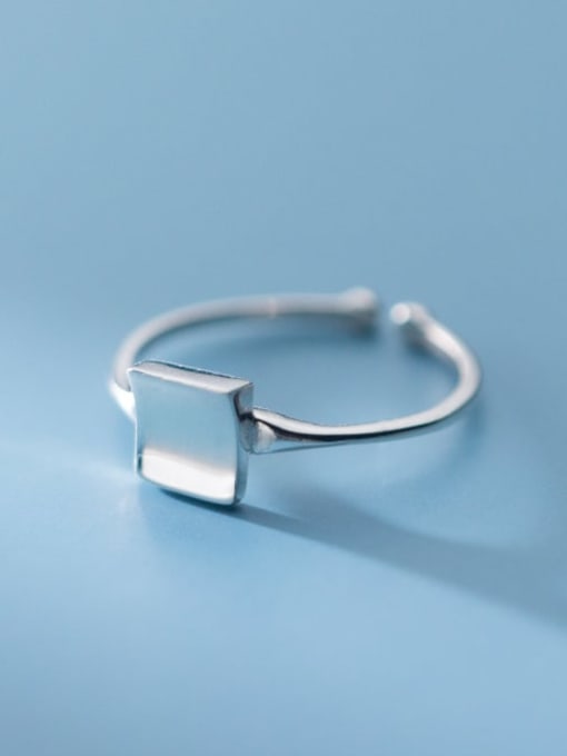Rosh 925 Sterling Silver Square Minimalist Free Size Ring 3