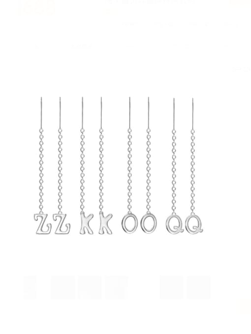BeiFei Minimalism Silver 925 Sterling Silver Letter Minimalist Threader Earring 3