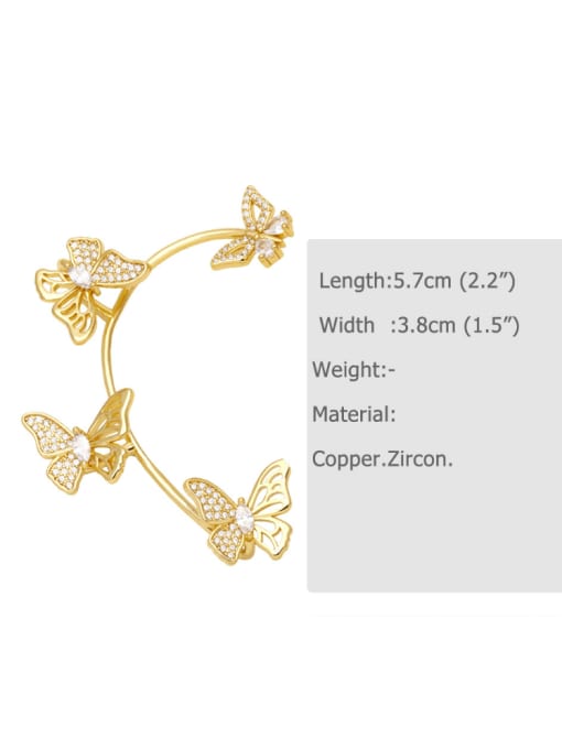 CC Brass Cubic Zirconia Butterfly Statement Hook Earring 2