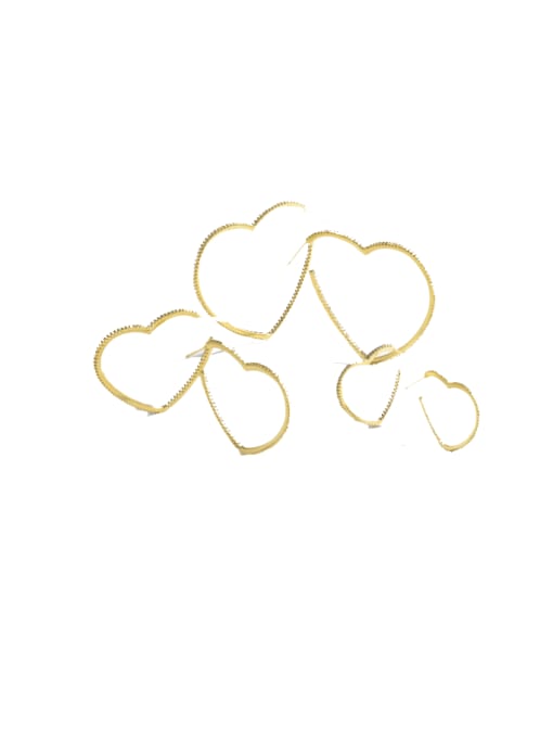 CC Brass Cubic Zirconia Heart Minimalist Earring 0