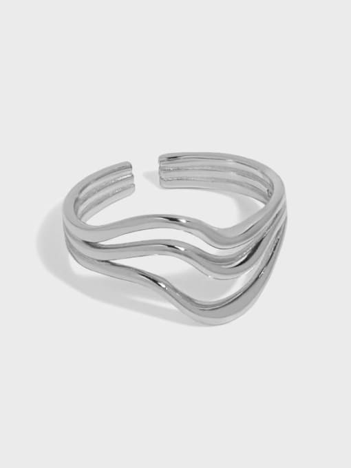 DAKA 925 Sterling Silver Irregular Minimalist Stackable Ring 0