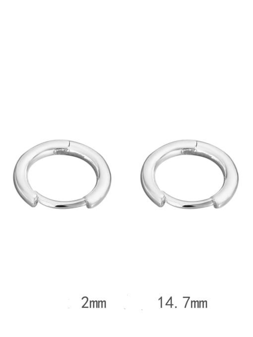 White gold medium 925 Sterling Silver Geometric Minimalist Hoop Earring