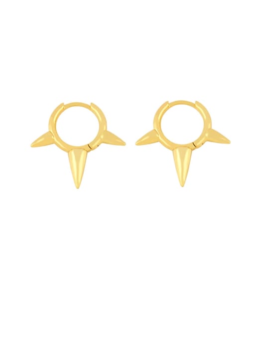 CC Brass Cone Minimalist Huggie Earring 3