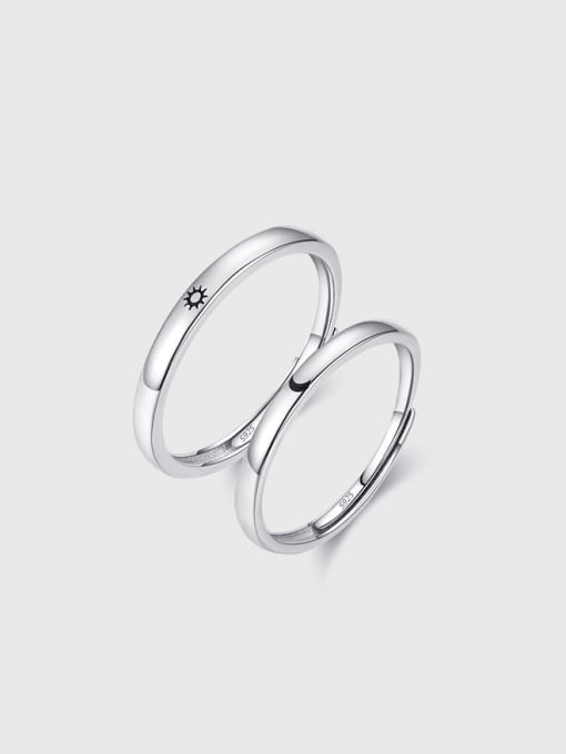 MODN 925 Sterling Silver Star Minimalist Couple Ring 0