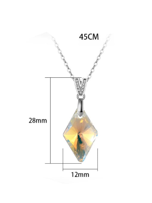 RINNTIN 925 Sterling Silver Austrian Crystal Geometric Luxury Necklace 3