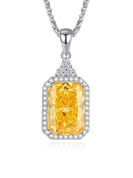 FDDZ 022 Goose Yellow 925 Sterling Silver High Carbon Diamond Geometric Luxury Necklace