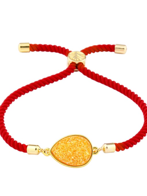 Red rope orange Leather Geometric Minimalist Adjustable Bracelet