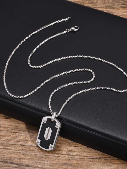 CONG Stainless steel Geometric Hip Hop Long Strand Necklace 2