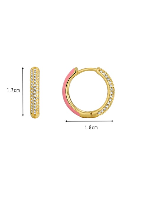 CHARME Brass Enamel Geometric Minimalist Huggie Earring 2