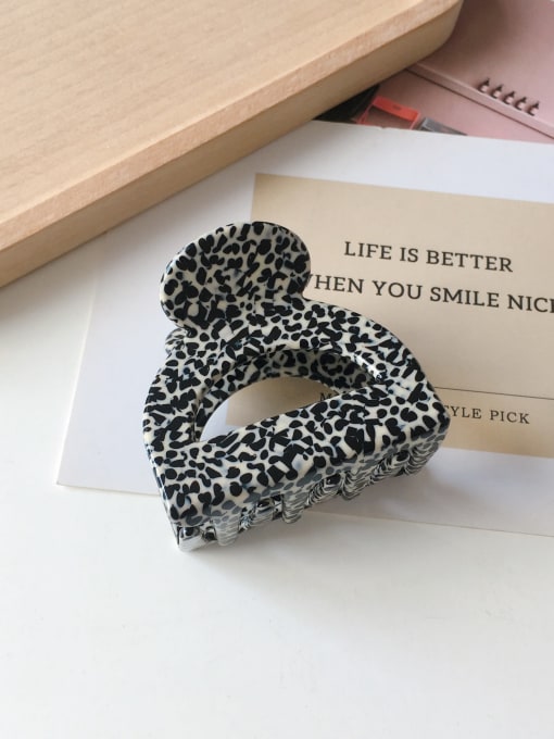Leopard rice black 9.6cm Alloy Cellulose Acetate Cute Geometric Jaw Hair Claw
