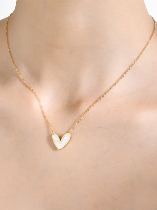 LI MUMU Stainless steel Shell Heart Minimalist Necklace 2