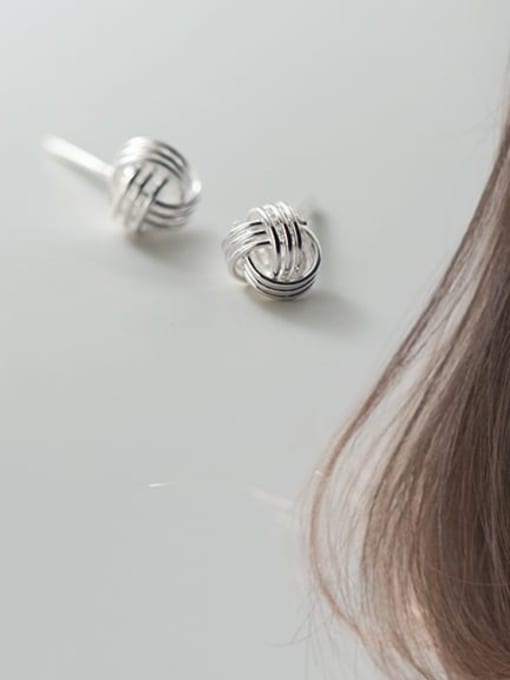 Silver 5mm 925 Sterling Silver Ball Vintage Stud Earring