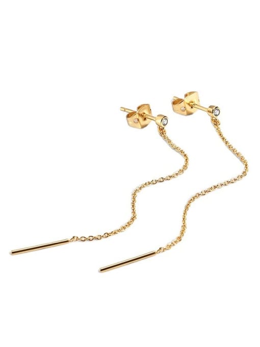 CHARME Brass Tassel Minimalist Threader Earring