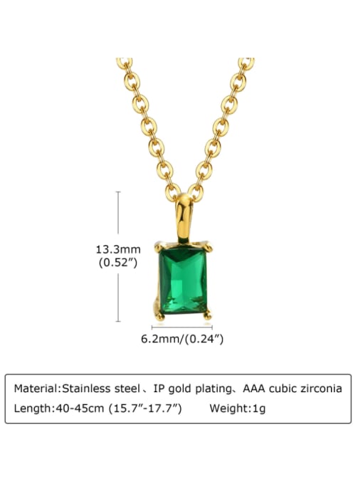 CONG Stainless steel Cubic Zirconia Geometric Minimalist Necklace 3