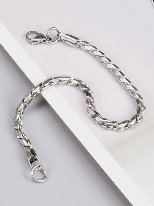 A TEEM Titanium Steel Irregular Vintage Link Bracelet 0