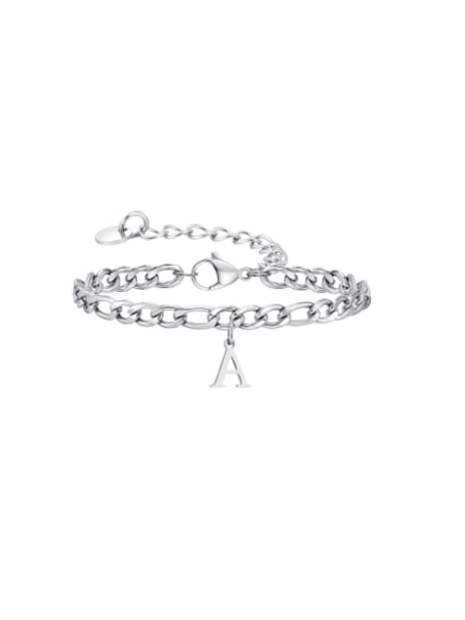 A Stainless steel Letter Hip Hop Link Bracelet