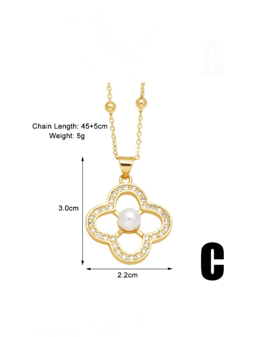 p03 c Brass Cubic Zirconia Heart Minimalist Necklace