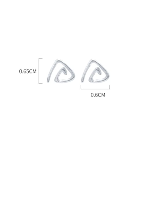 Rosh 925 sterling silver hollow  triangle minimalist stud earring 3