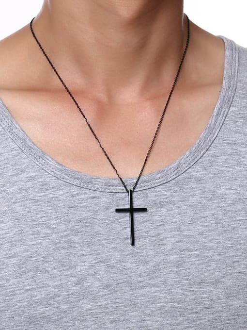 CONG Titanium Steel Cross Minimalist Regligious Necklace 1