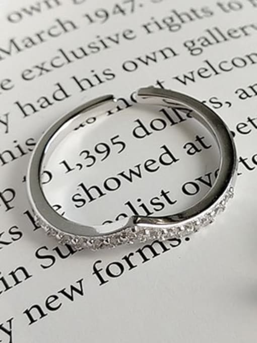 A type zirconium diamond fine ring J 851 925 Sterling Silver Cubic Zirconia White Irregular Minimalist Midi Ring