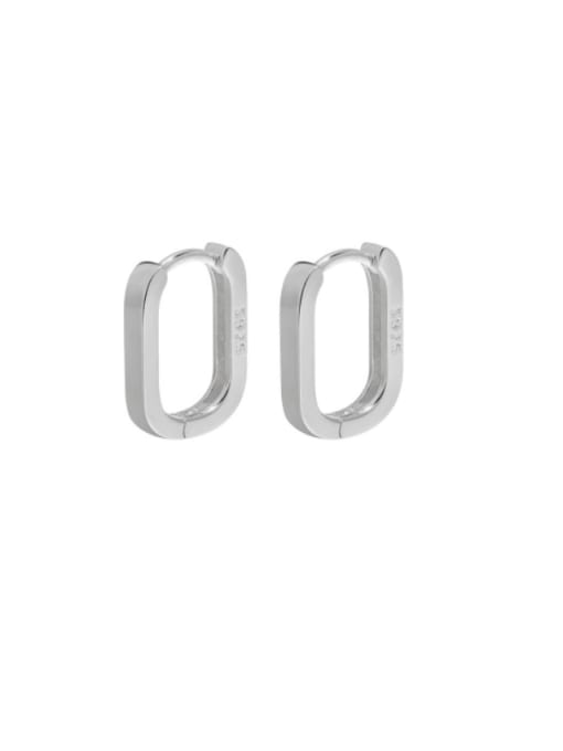 DAKA 925 Sterling Silver Geometric Minimalist Huggie Earring 2
