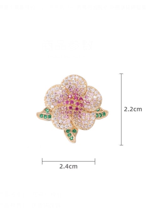 Luxu Brass Cubic Zirconia Flower Cute Brooch 2