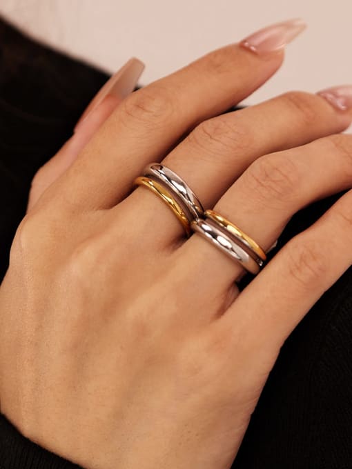 Open Sky Stainless steel Geometric Minimalist Stackable Ring 1