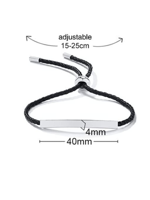 CONG Titanium Steel Geometric Minimalist Adjustable Bracelet 1