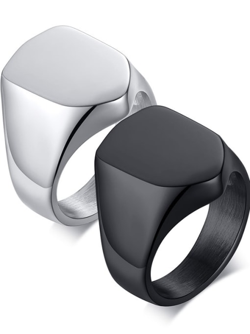 CONG Titanium Steel Geometric Minimalist Band Ring 0