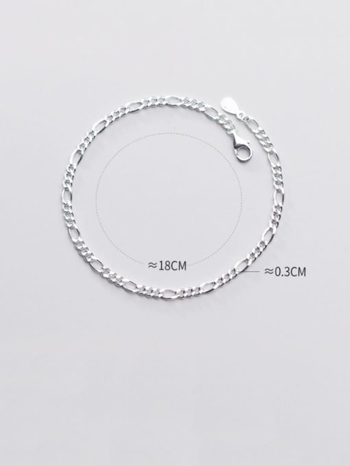 Rosh 925 Sterling Silver Minimalist Fashion wave thick chain geometric bracelet 3