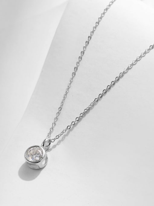 MODN 925 Sterling Silver Moissanite Geometric Dainty Necklace 2