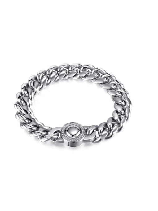 Open Sky Titanium Steel Geometric Chain Hip Hop Link Bracelet 0
