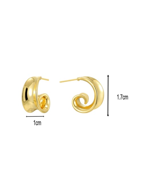 CHARME Brass Irregular Minimalist Stud Earring 2