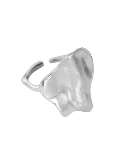 DAKA 925 Sterling Silver Irregular Geometric Artisan Band Ring 3