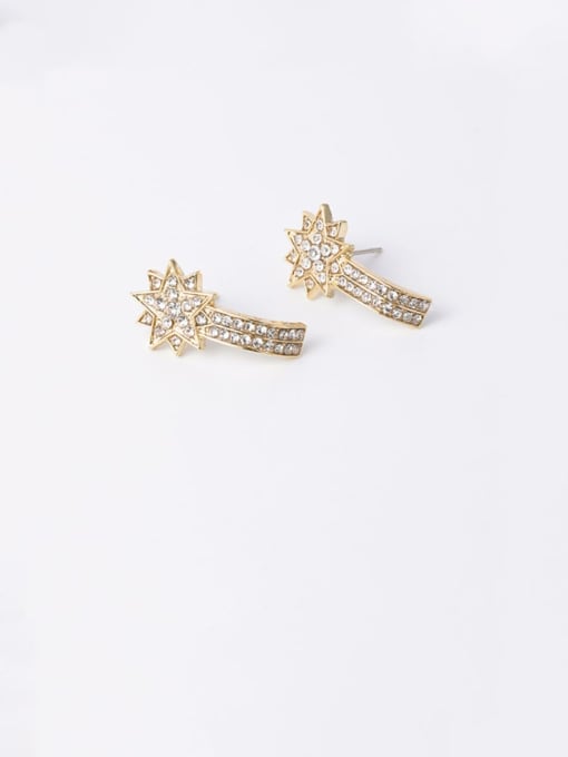 Girlhood Alloy With Gold Plated Trendy Flower Drop Earrings 1