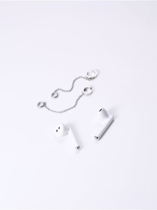 GROSE Titanium Tassel Minimalist Ear Chain Earring 0