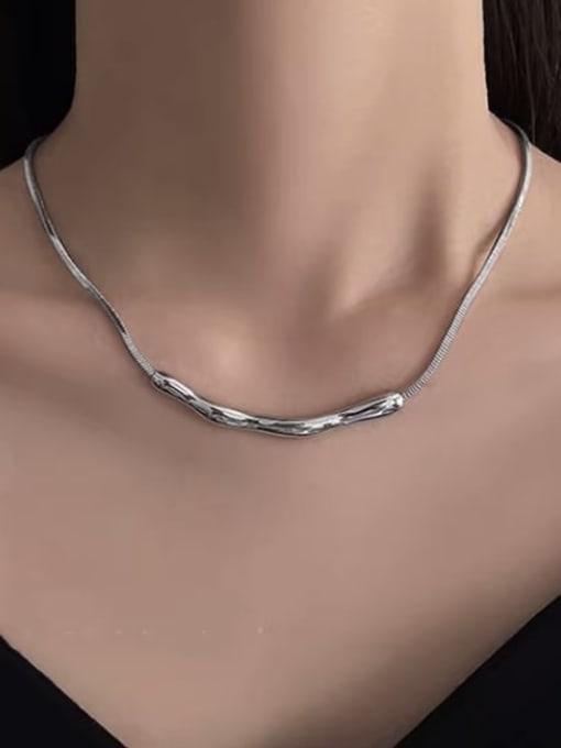 A TEEM Titanium Steel Heart Hip Hop +Snake Bone Chain Necklace 2
