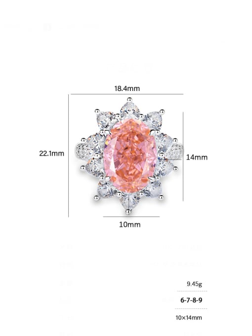 BC-Swarovski Elements 925 Sterling Silver High Carbon Diamond Geometric Luxury Cocktail Ring 2