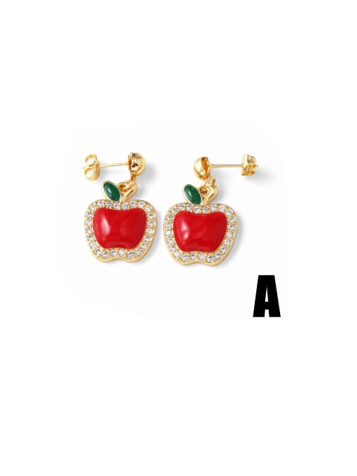 A Brass Enamel Insect Hip Hop Huggie Earring
