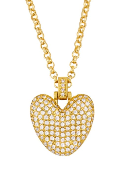 love Brass Cubic Zirconia Letter Ethnic Necklace