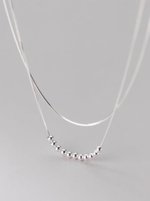 Rosh 925 Sterling Silver Round Minimalist Multi Strand Necklace 3