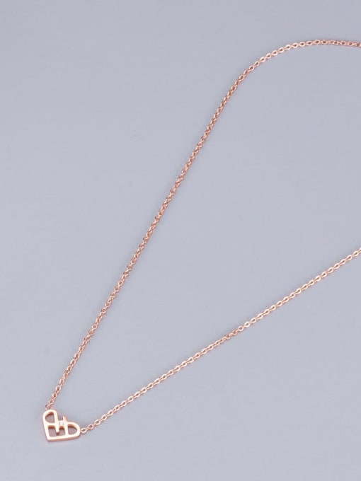 A TEEM Titanium hollow Heart Minimalist pendant Necklace 2
