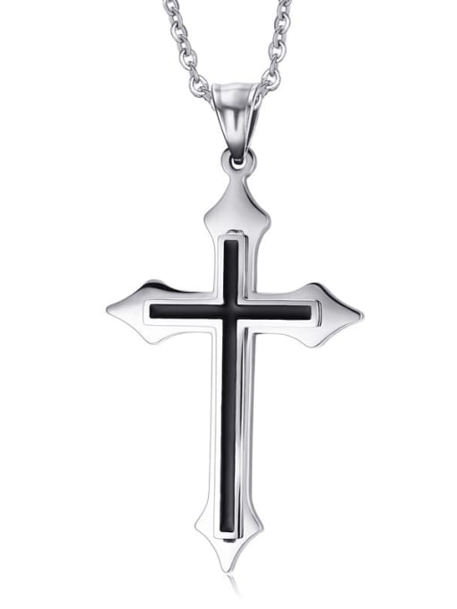 CONG Titanium Steel Cross Minimalist Regligious Necklace 0