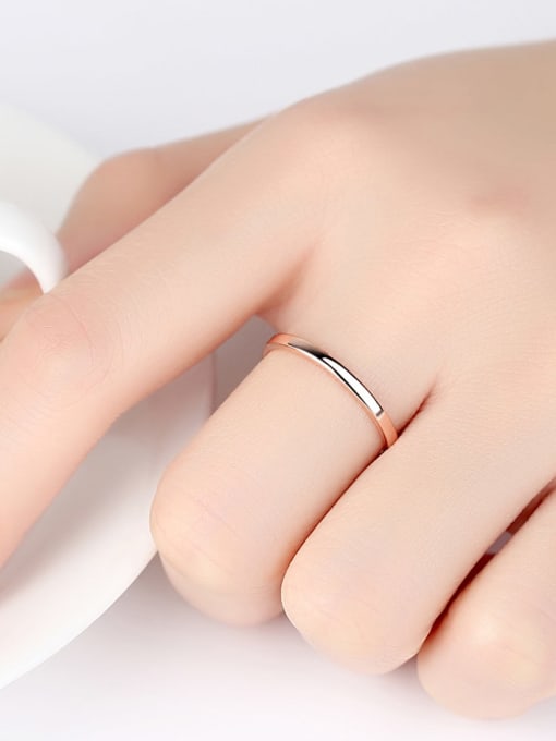 CCUI 925 Sterling Silver Minimalist Smooth Round  Band Ring 1