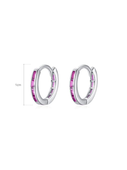 MODN 925 Sterling Silver Cubic Zirconia Geometric Dainty Huggie Earring 2
