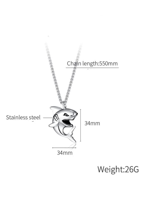 Open Sky Titanium Steel Dolphin Minimalist Necklace 3