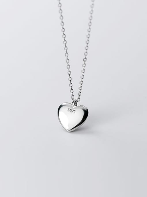 Rosh 925 Sterling Silver  Minimalist  Smooth Heart Pendant Necklace 2