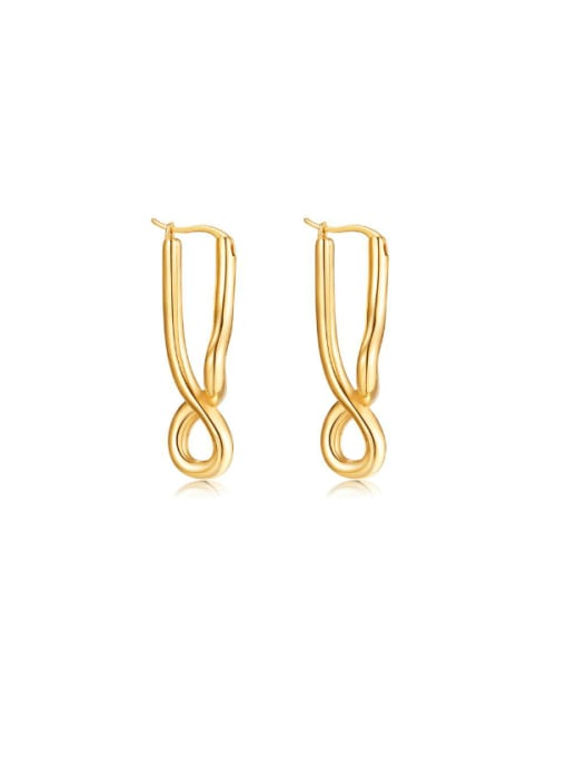 810 steel earrings gold Titanium Steel Geometric Minimalist Drop Earring