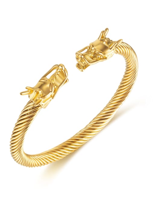 1018 gold plated bracelet Titanium Steel Geometric Vintage Cuff Bangle